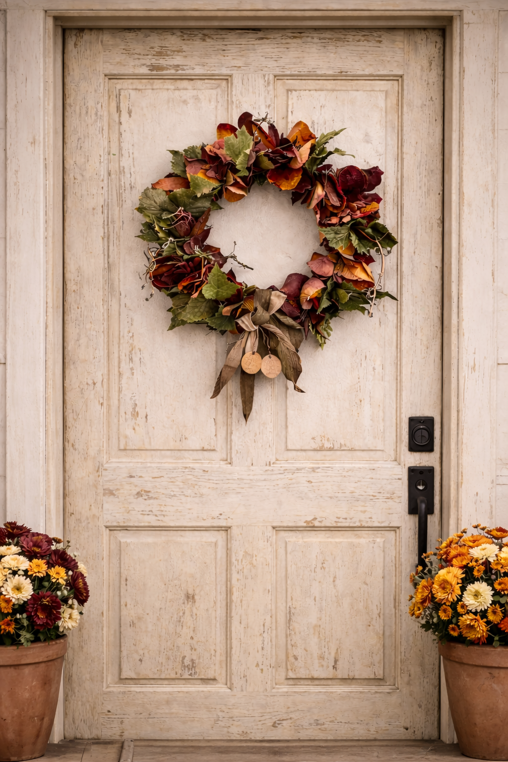 Lill Turuncu ve Yeşil Harmanı Kapı Süsü