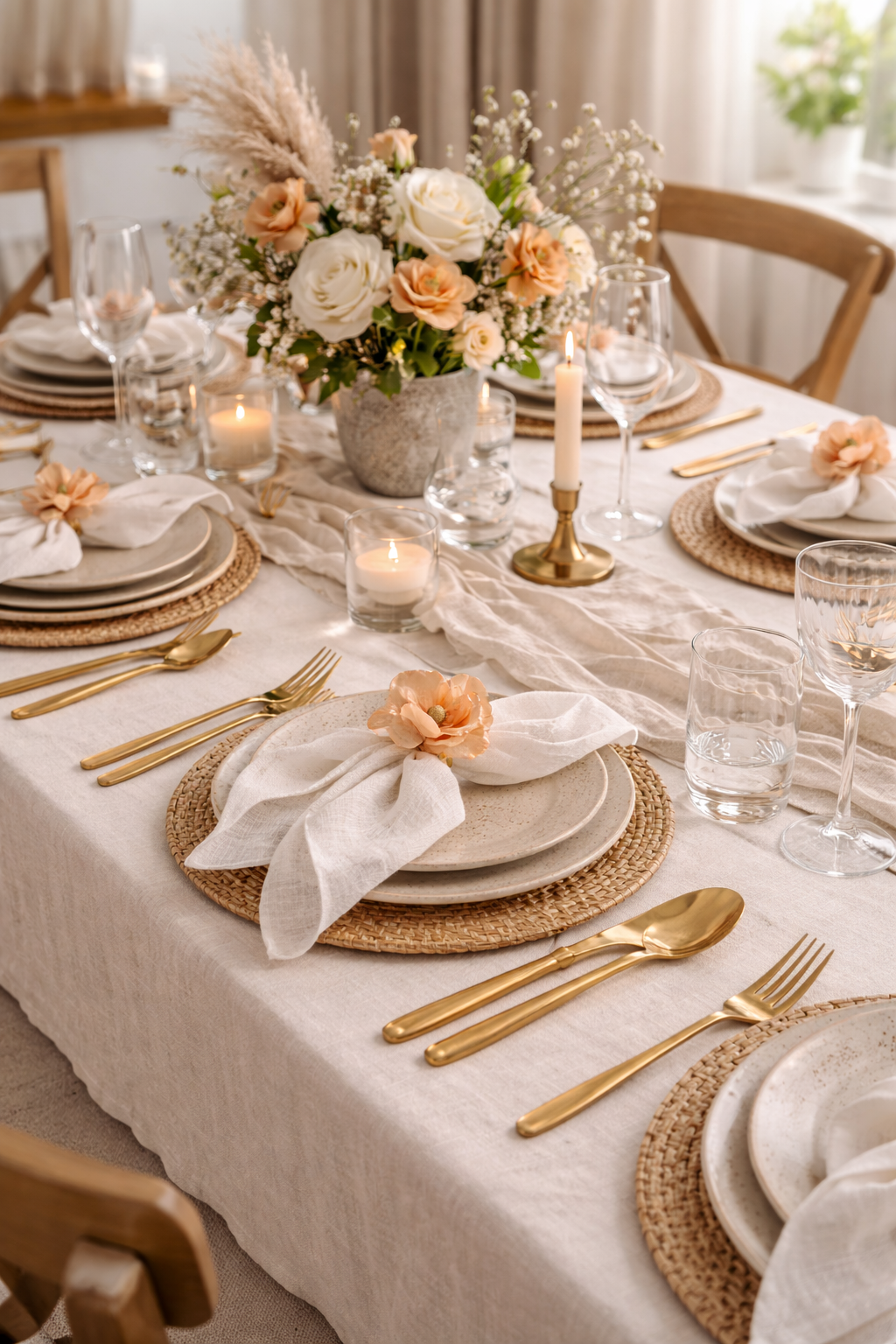 Lill Turuncu Harmanı İkili Masa Sunum Çiçeği