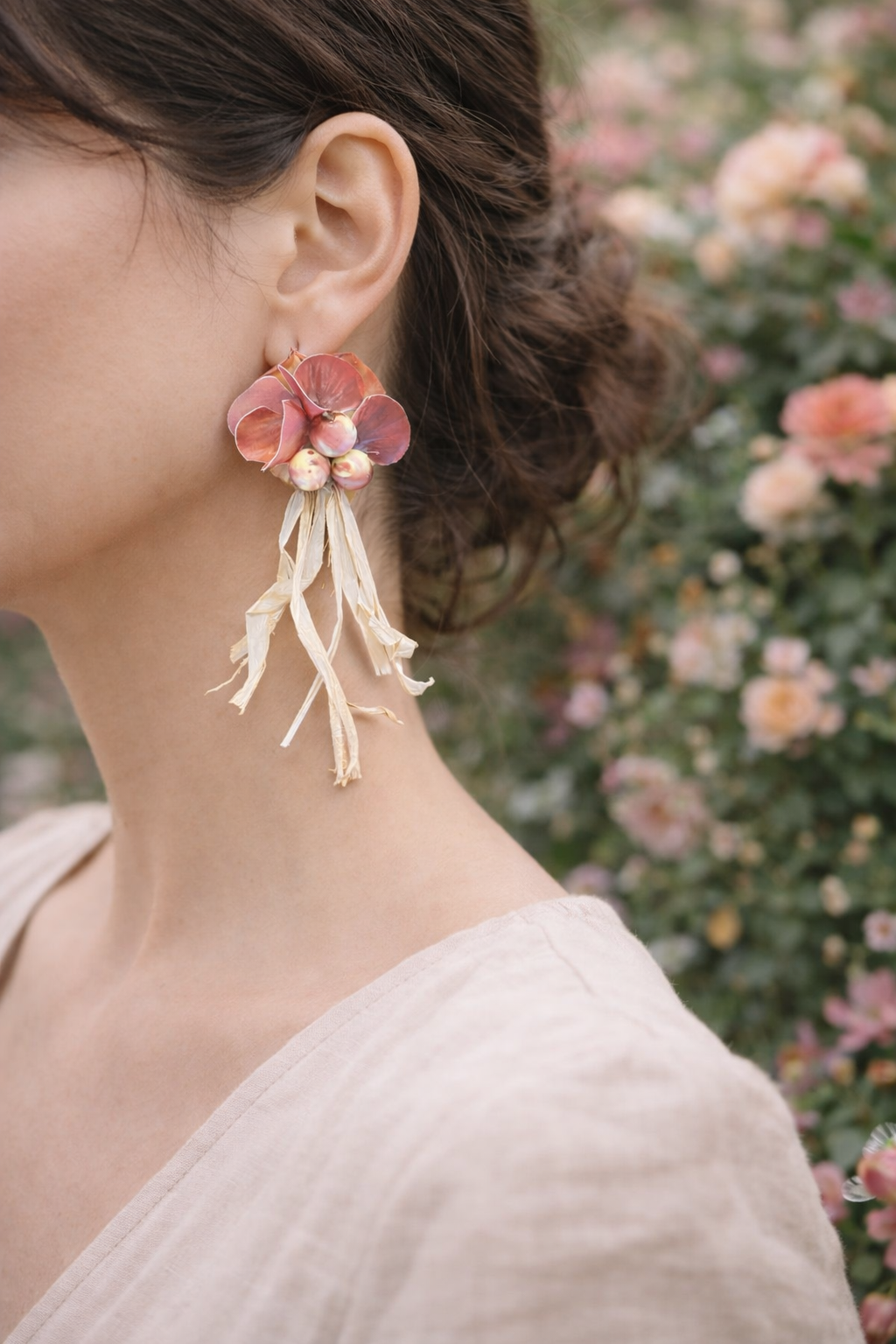 Lill Pembe Saçaklı Küpe