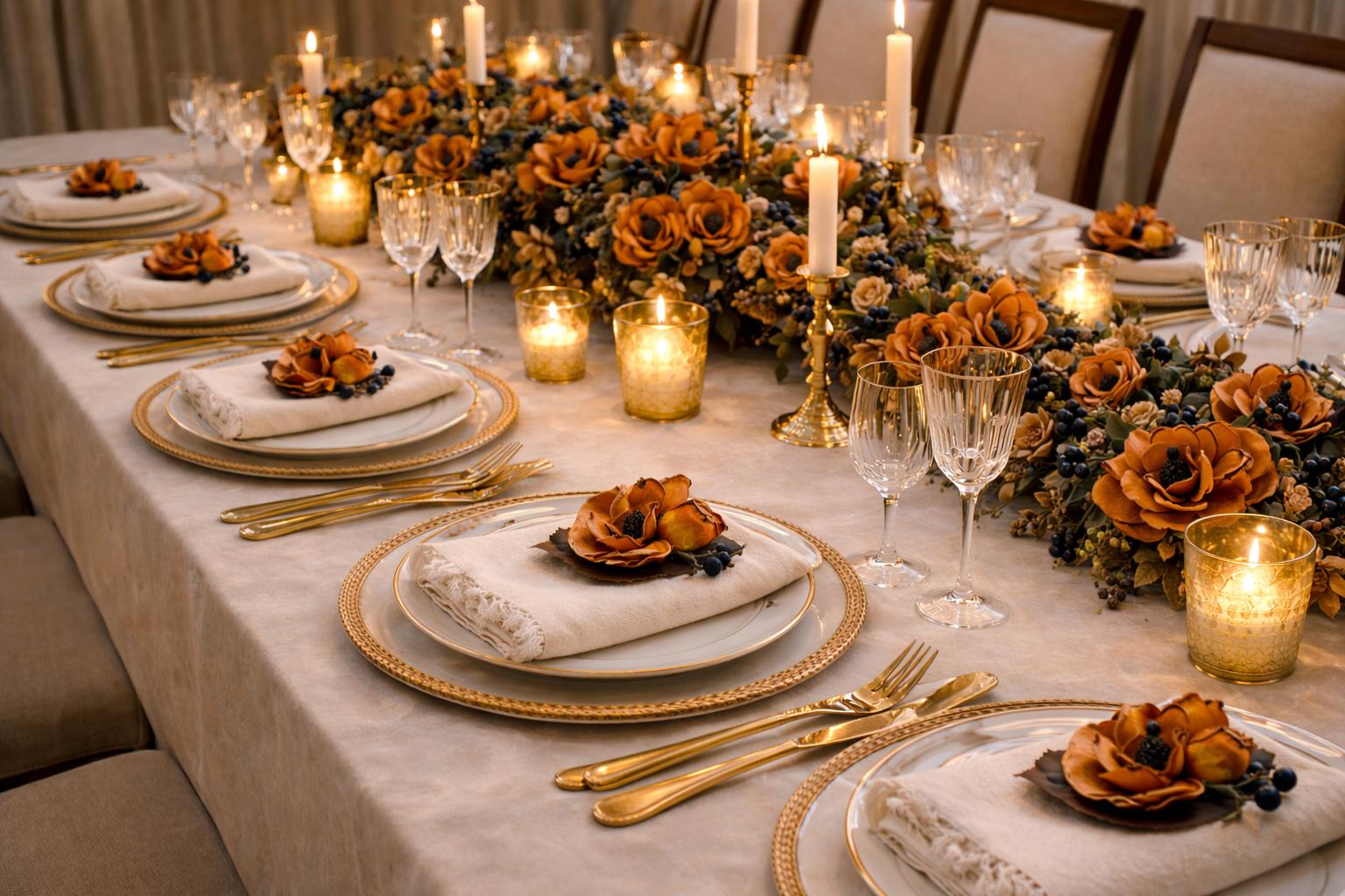 Turuncu Çiçek Peçetelik