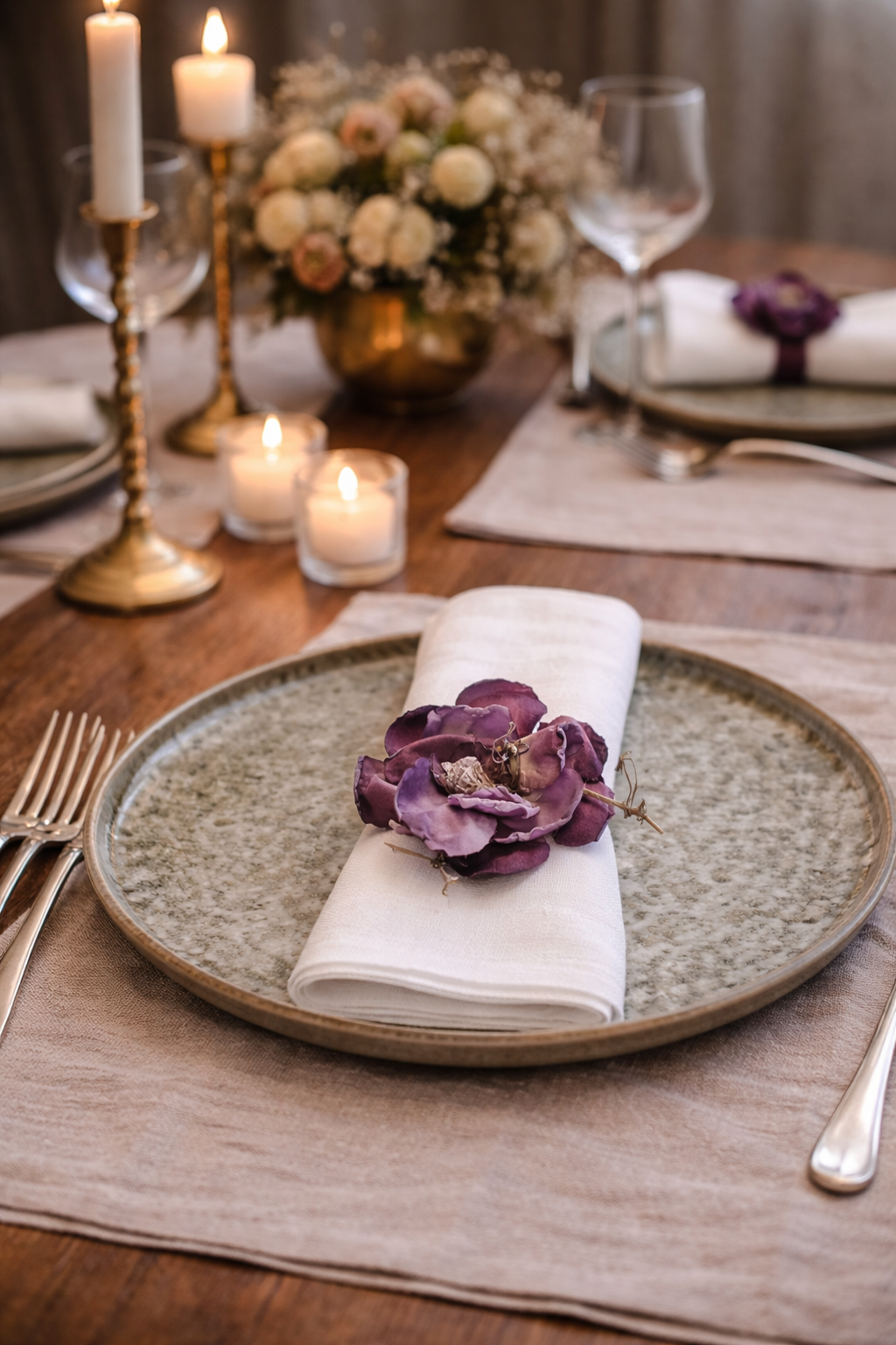 Mor Sofra Sunum Çiçeği